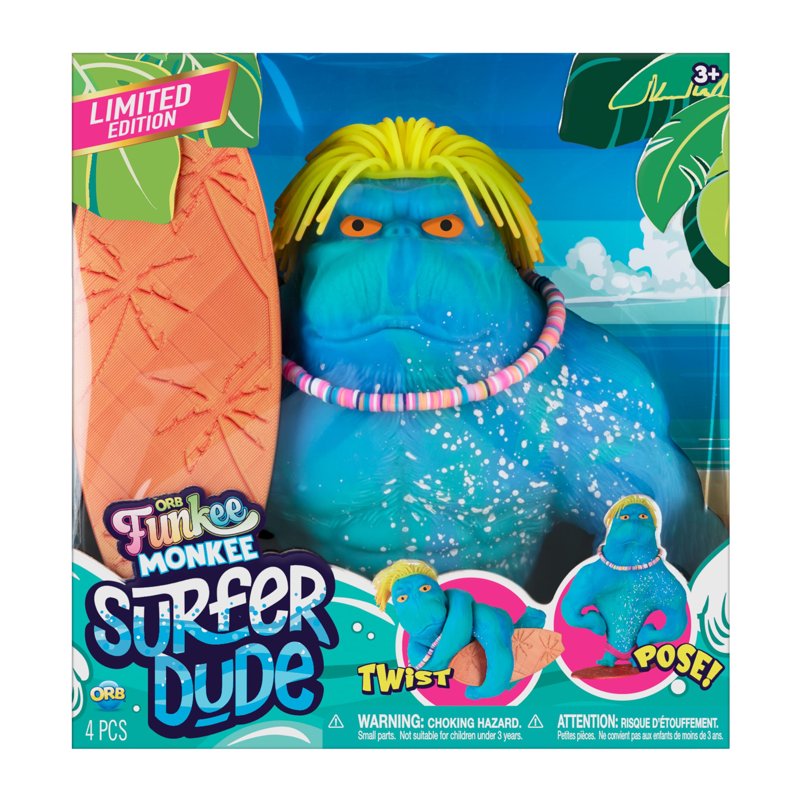Packaging sticker on Surfer Dude Funkee Monkee Jumbo noting limited edition status