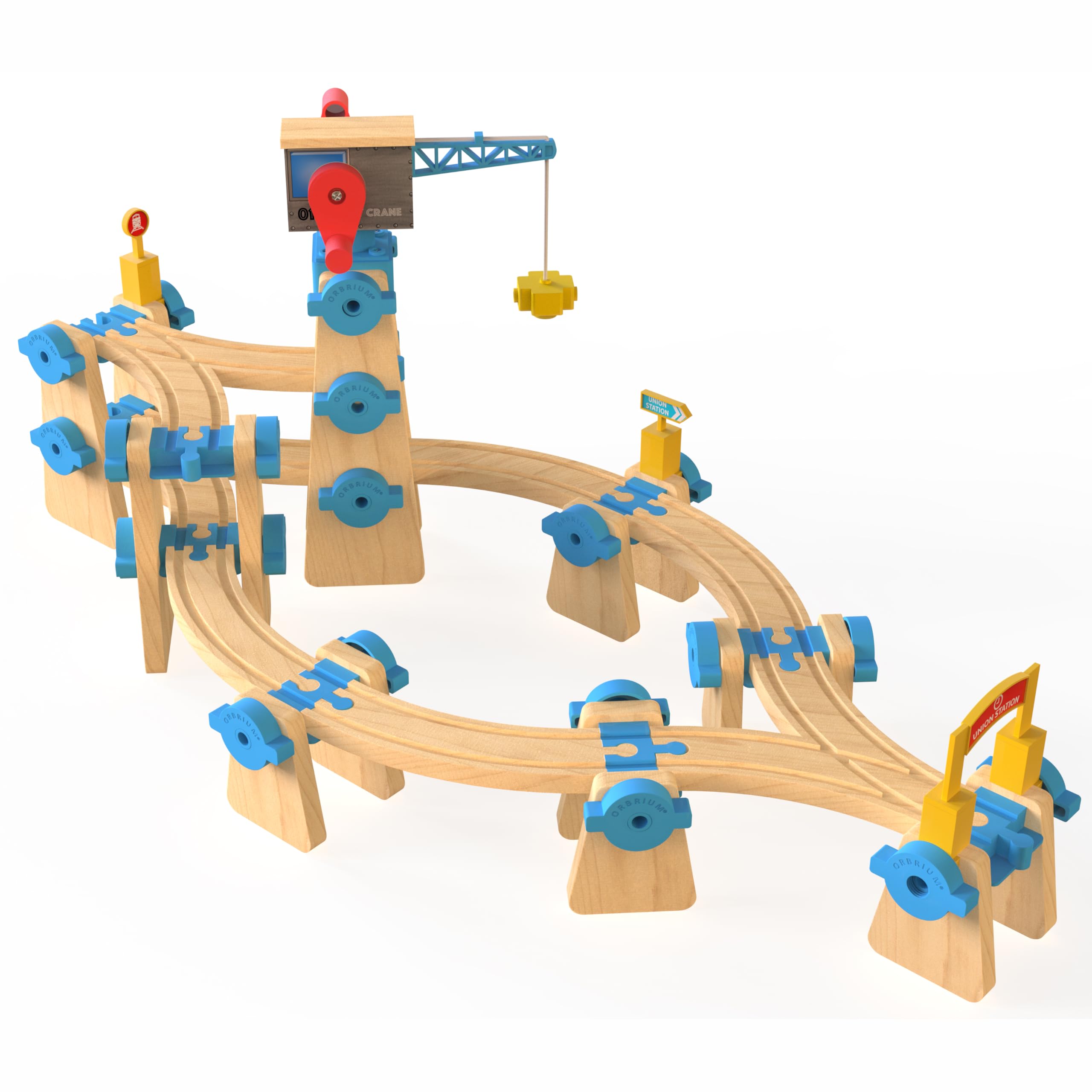 Orbrium bridge wall attachments enable realistic railway crossings and open-ended storytelling.