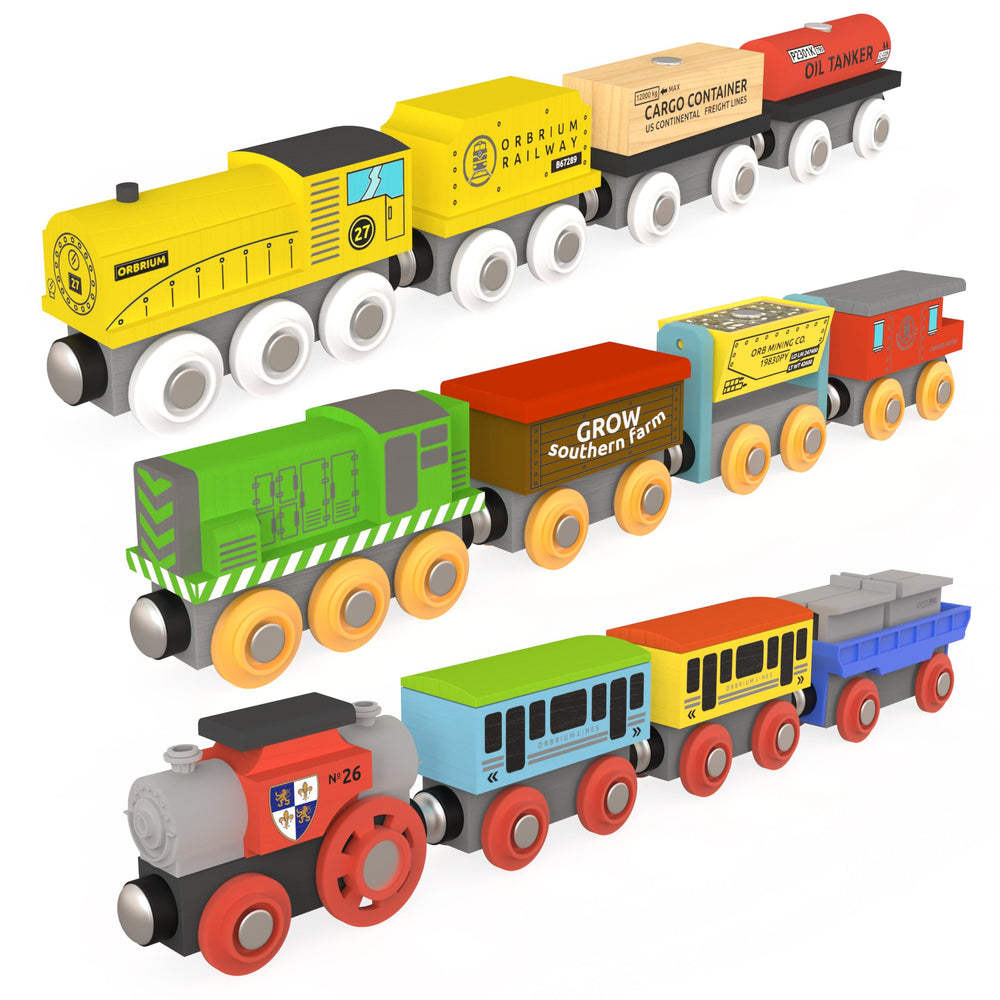 Orbrium container car with removable magnetic cargo for realism