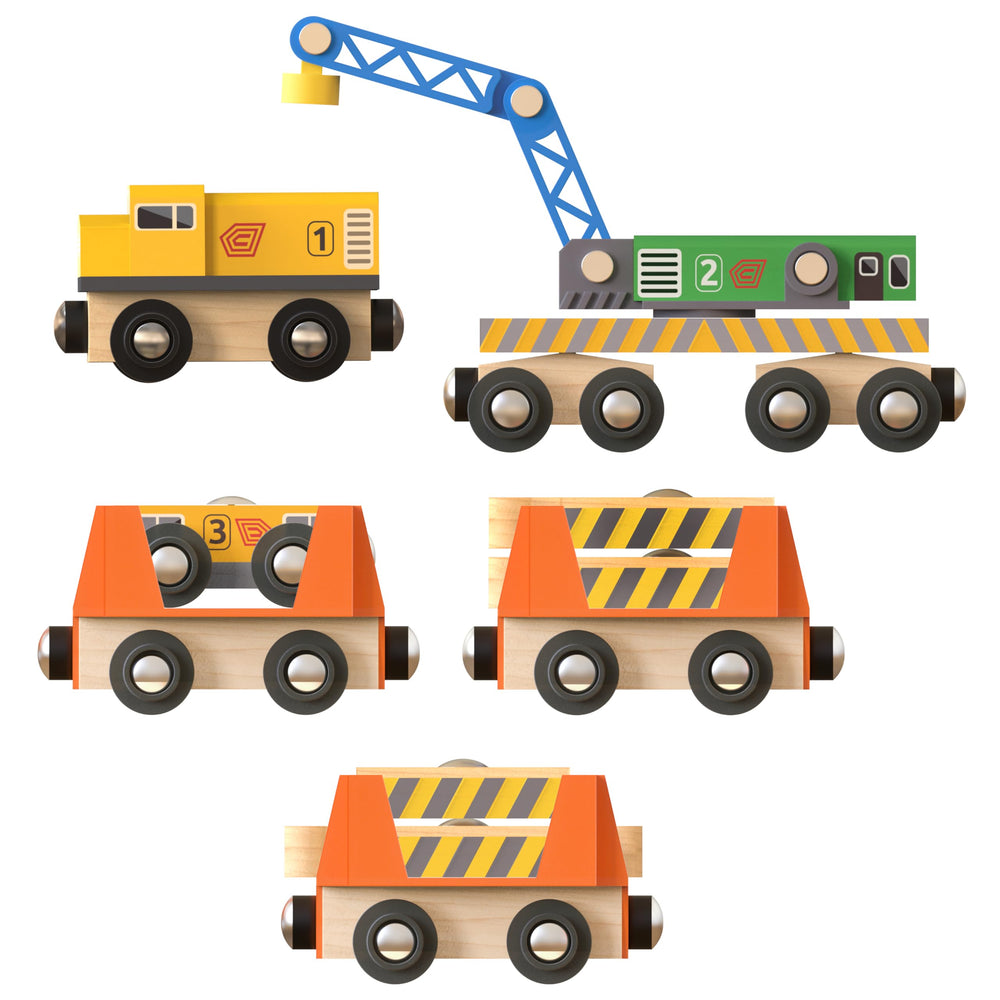 Orbrium magnetic crane car for pretend repairs with magnetic lifting during play.