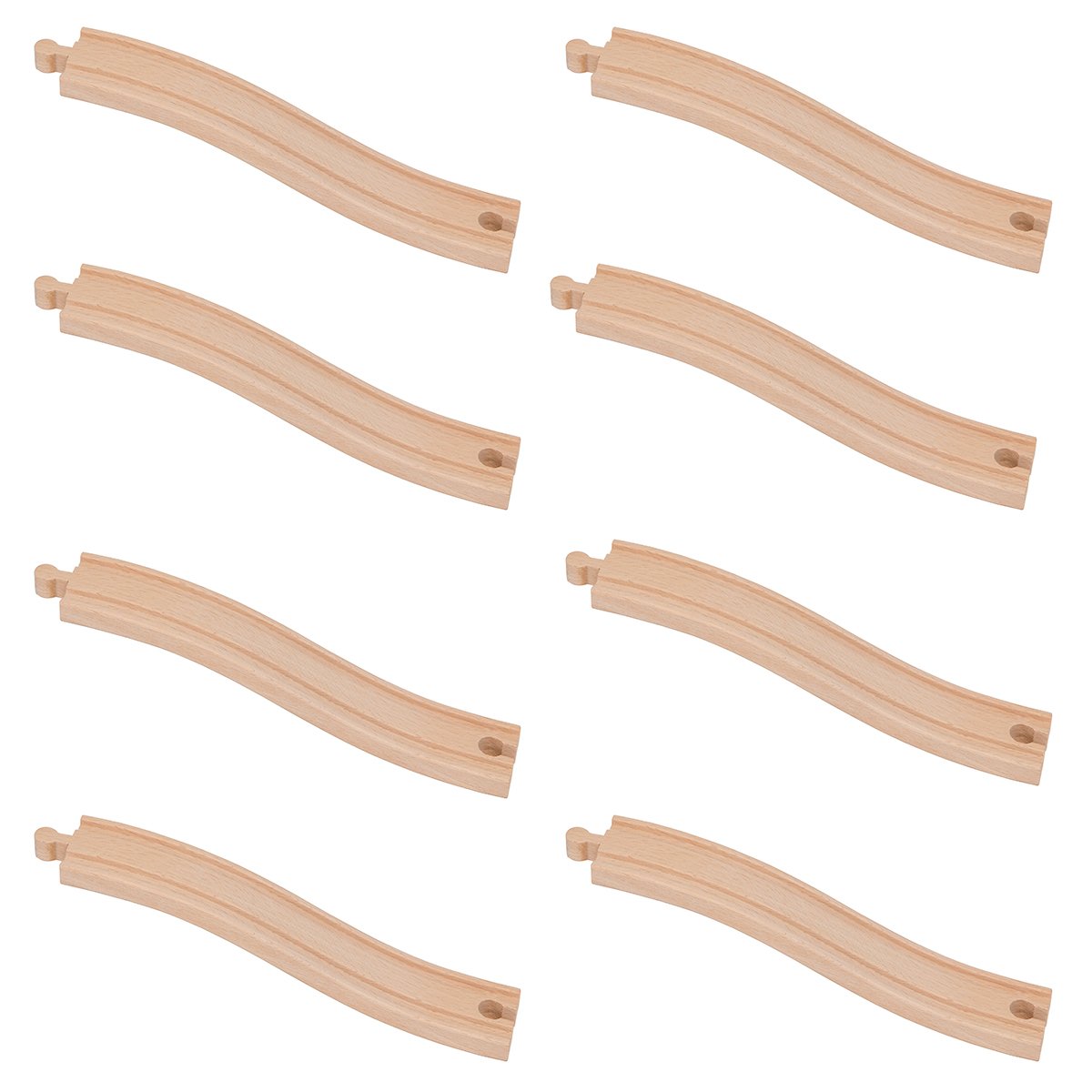 Orbrium premium beech wood ascending tracks 8-pack for durable expandable railways