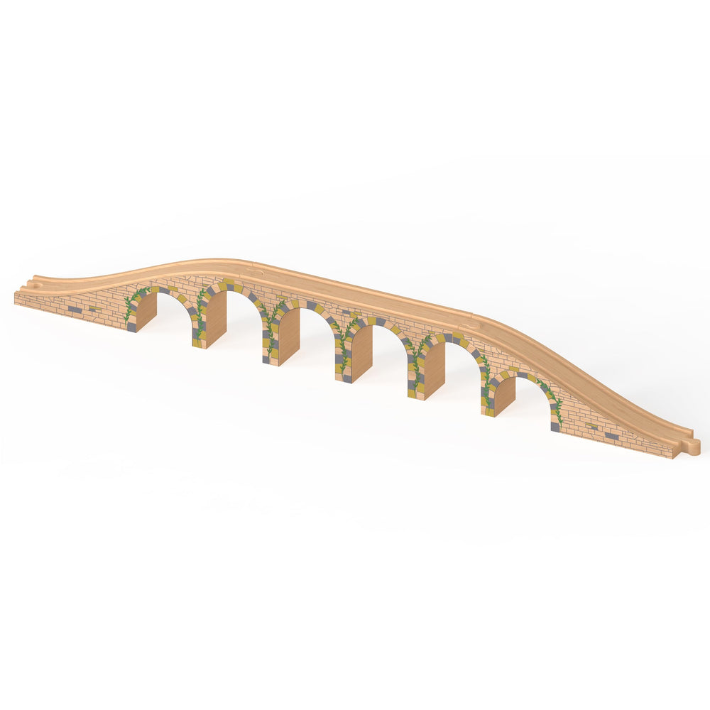Orbrium solid wood 6-arches viaduct bridge for durable train layouts