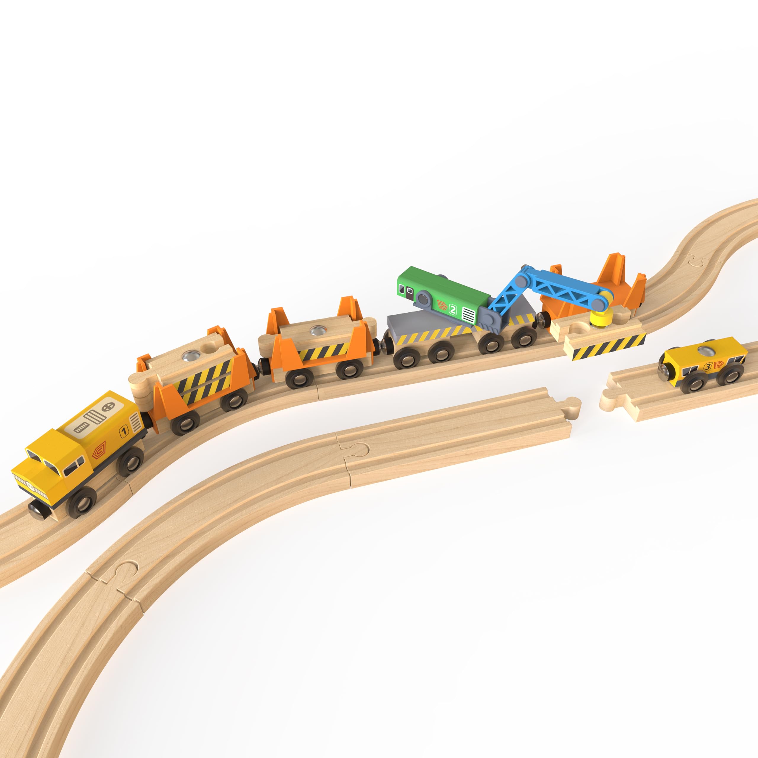 Orbrium track carriers enable cargo-style rearranging and layout builds.