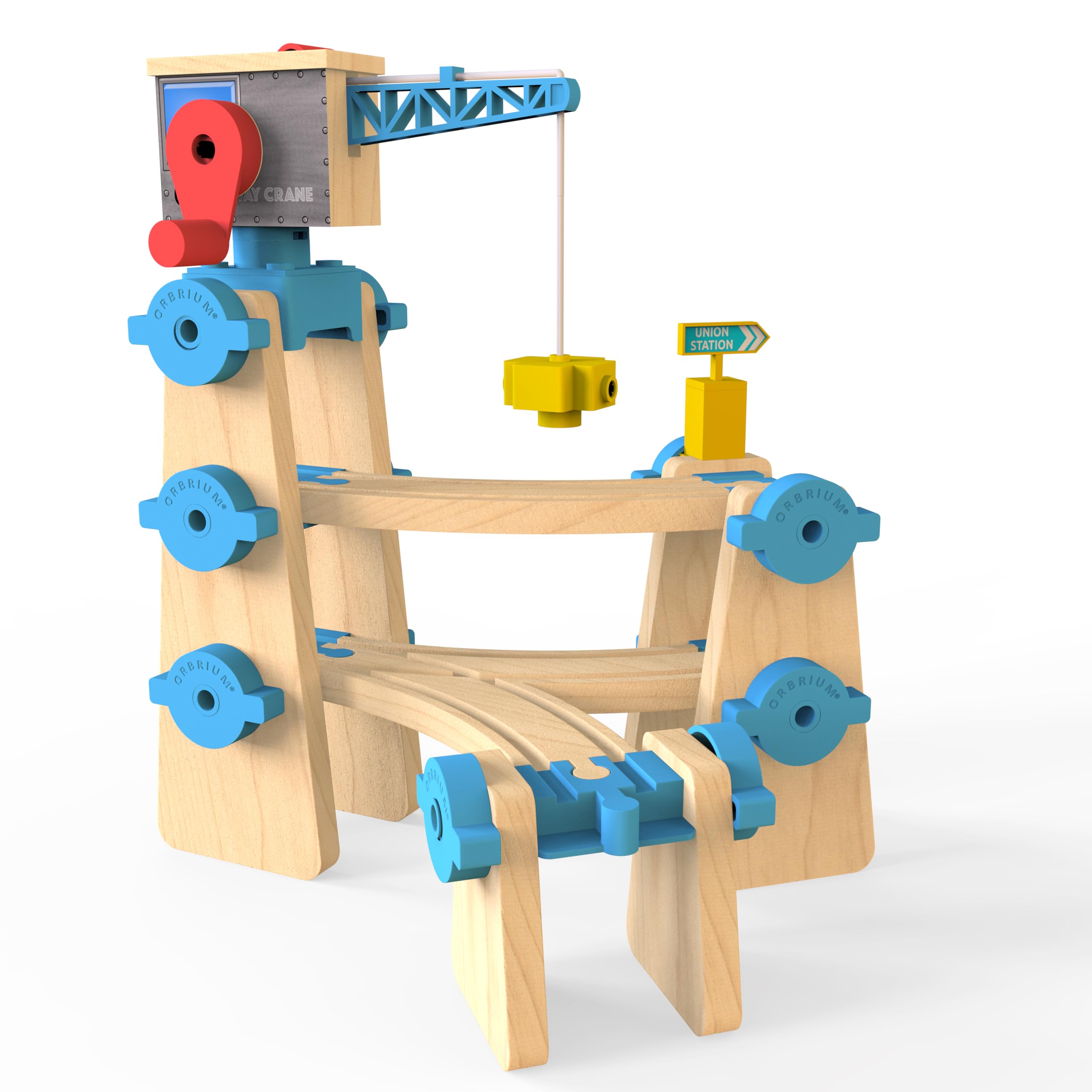 Orbrium tunnel walls and ascending tracks foster multi-level, action-packed track designs.