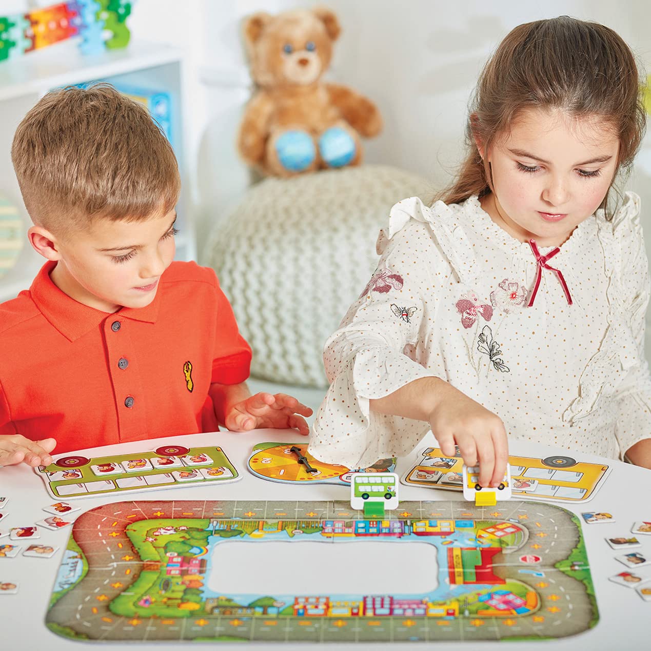 Orchard Toys Bus Stop plus/minus squares inviting quick addition and subtraction