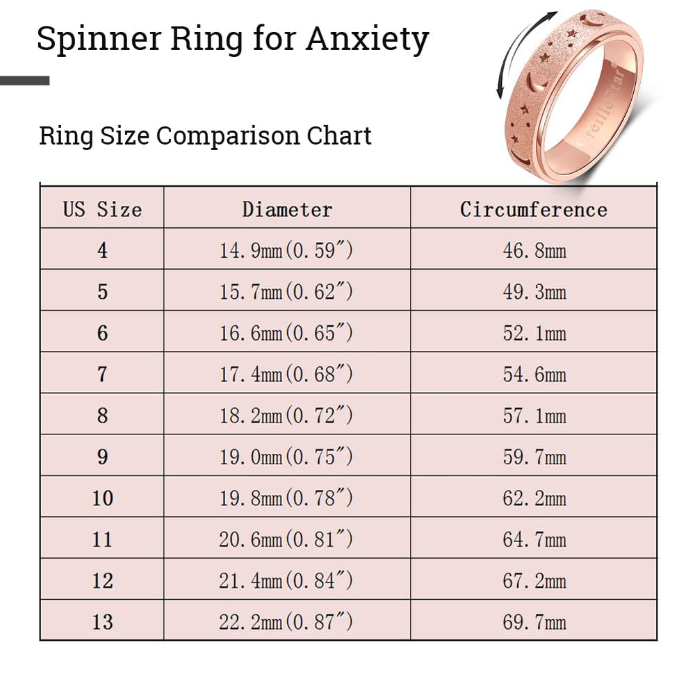 Smooth-spin feature highlighted on OreilleStar anxiety ring during use