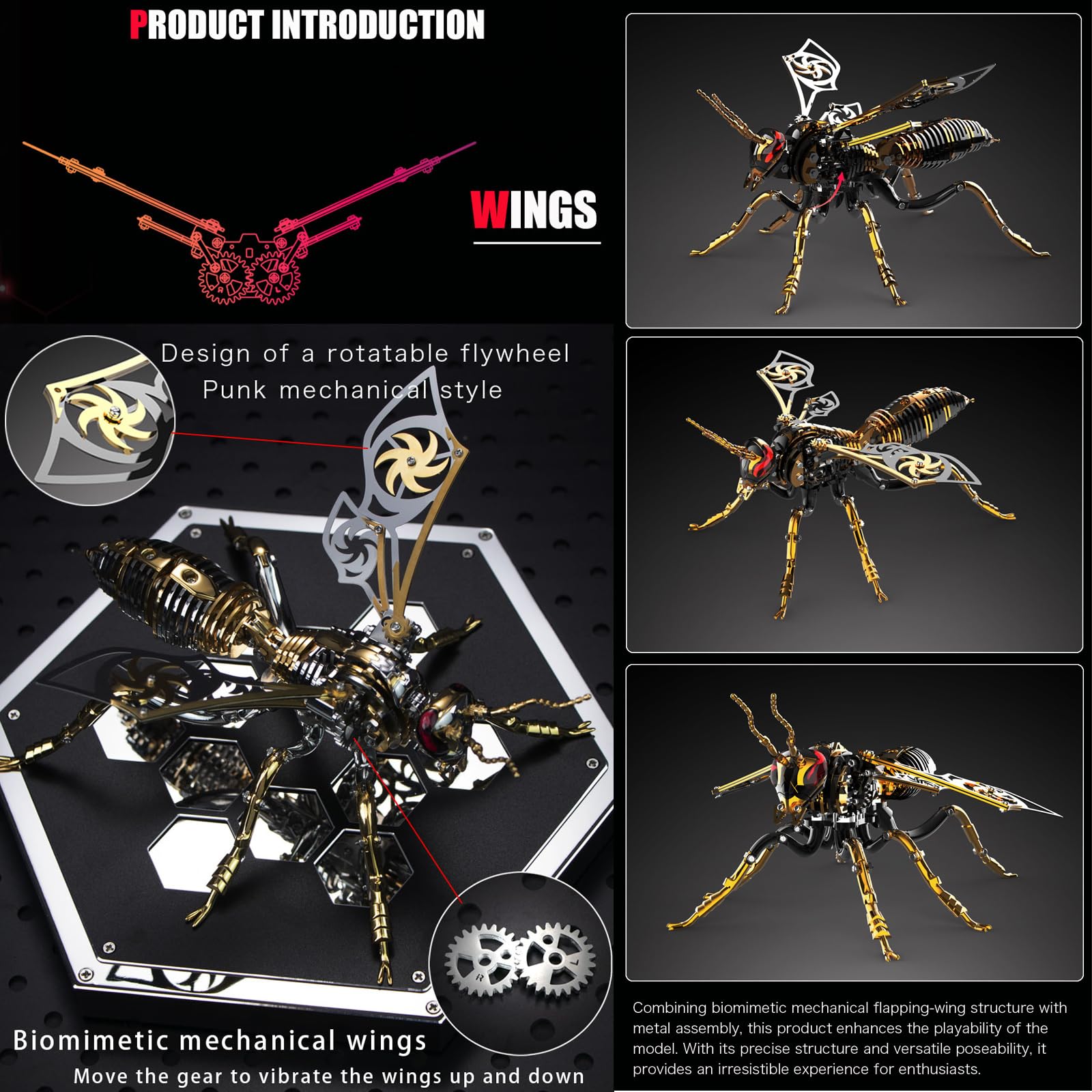 OreilleStar Wasp abdomen and legs: ready-to-assemble components for careful construction.