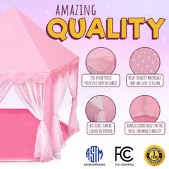 ORIAN pink castle outdoors offers spacious fun for kids.