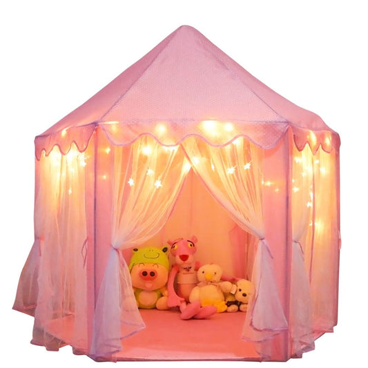 ORIAN Princess Castle Playtent with LED stars creates magical playtime ambiance.