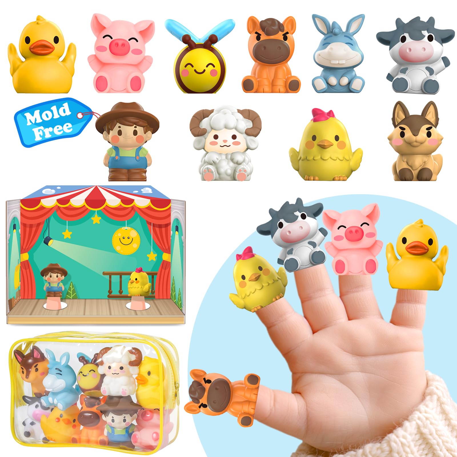 Oriate Animal Farm finger puppets collection for imaginative storytelling and playtime