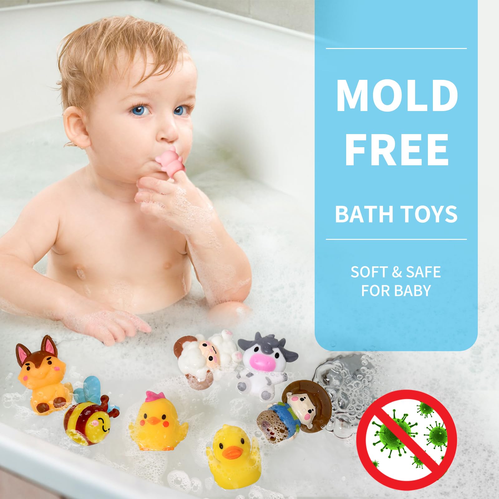 Oriate bath toys with farm animals for fun tub time