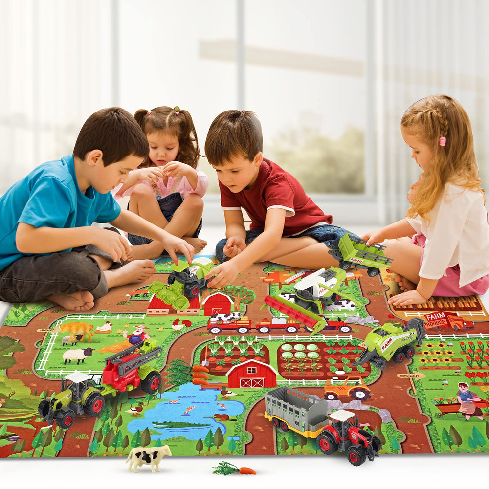 Oriate farm tractor set carrots pieces provide colorful accents during farming play