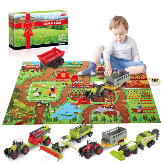 Oriate farm tractor set tractor die cast for durable, engaging pretend play