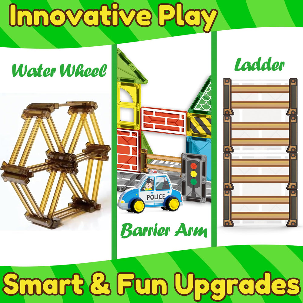 Oriate magnet tiles support solo or group construction and collaboration.