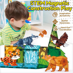 Oriate Wild magnetic tiles baby bear figure sparks gentle, guided exploration
