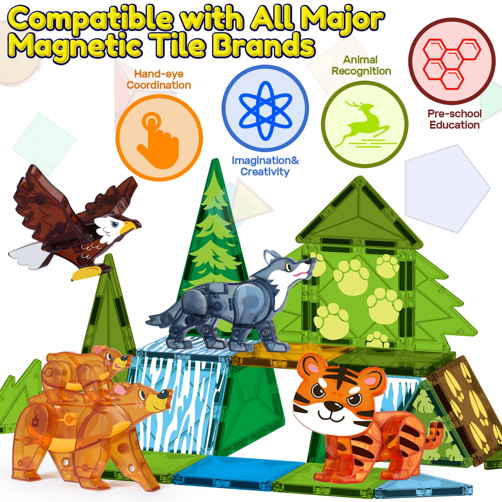 Oriate Wild magnetic tiles eagle figure encourages storytelling and fine motor skills