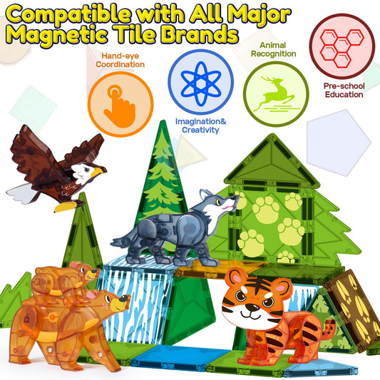 Oriate Wild magnetic tiles eagle figure encourages storytelling and fine motor skills