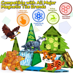 Oriate Wild magnetic tiles eagle figure encourages storytelling and fine motor skills
