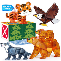 Oriate Wild magnetic tiles wolf figure for imaginative play and coordination