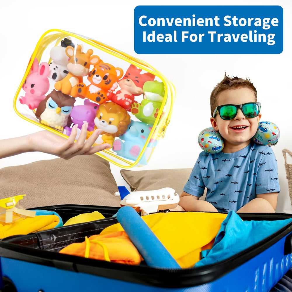 Oriate Zoo Animals bath toys in tub offering splash-friendly bath time.