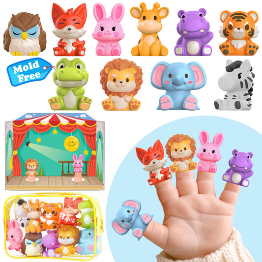 Oriate Zoo Animals finger puppets set for toddlers, colorful playtime fun and imaginative storytelling.