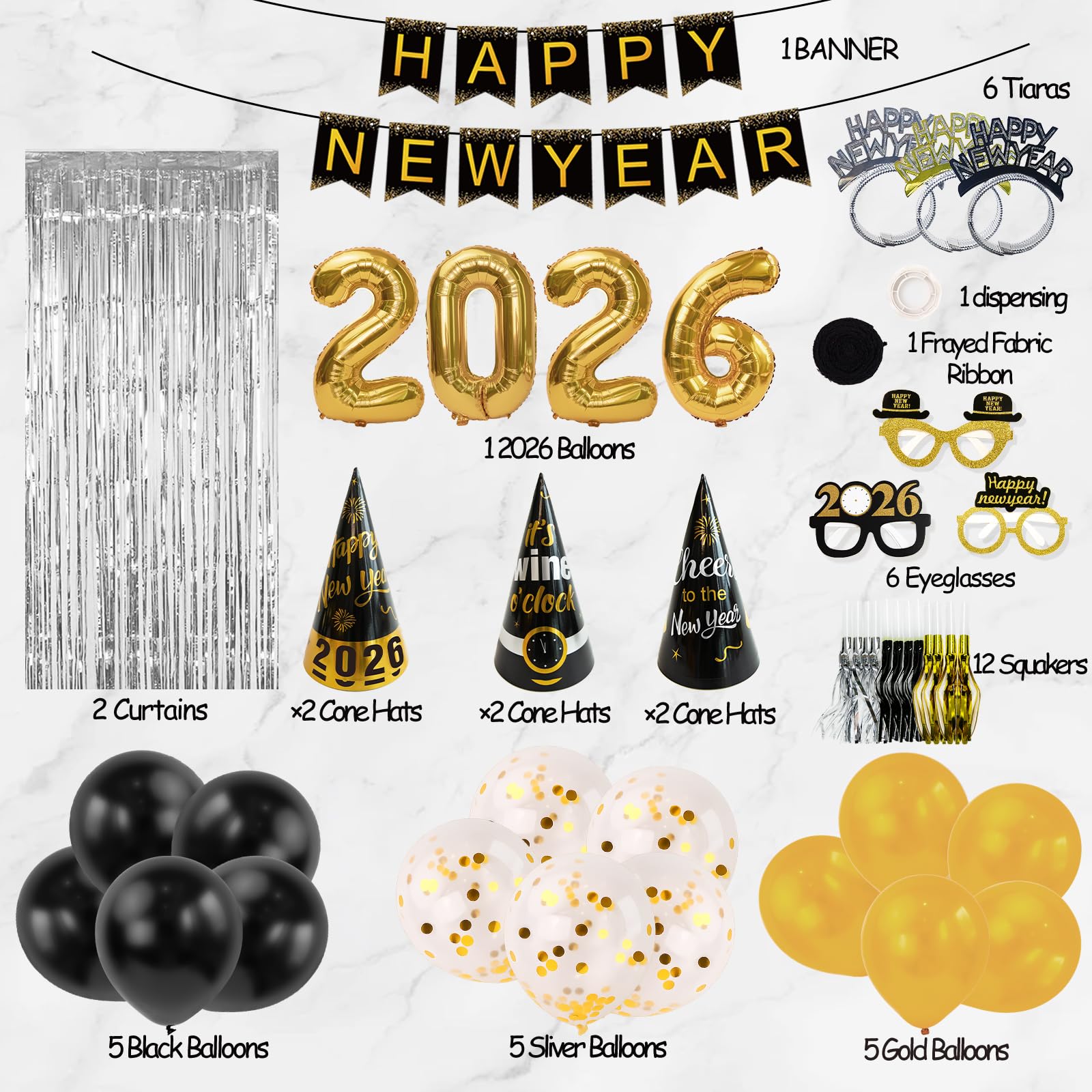 ORIENTAL CHERRY 2026 number balloons create a bold centerpiece for celebrations.
