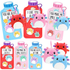 Oriental Cherry axolotl plush keychain 24-pack for cute classroom gifts and party favors.