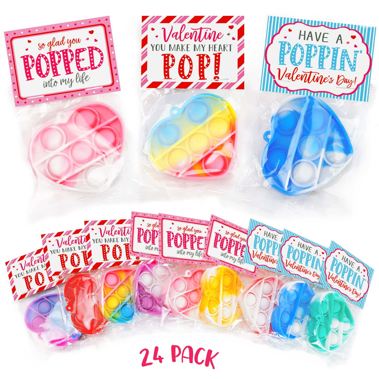 ORIENTAL CHERRY heart pop bubbles 24-pack for classroom rewards and exchanges.