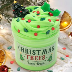 Oriental Cherry peppermint bark slime ball with chewy texture for play.