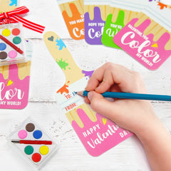 Ribbon-secured watercolor kit attaches easily to ORIENTAL CHERRY cards.