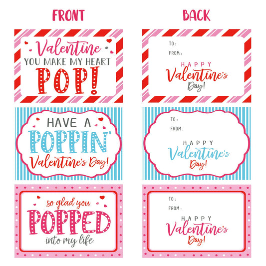 ORIENTAL CHERRY valentines cards 24-pack with matching designs for kid notes.