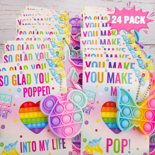 ORIENTAL CHERRY valentines cards with pop bubbles for classroom exchanges.