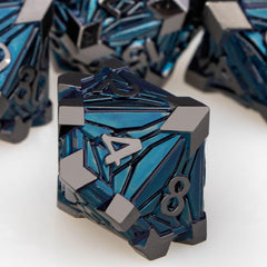 ORIFANTOU Crystal Shards dice; balanced polyhedral dice for consistent results.