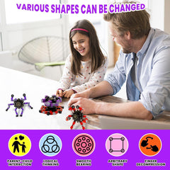 Original Ecology color variants of transformable spinners for sensory play.