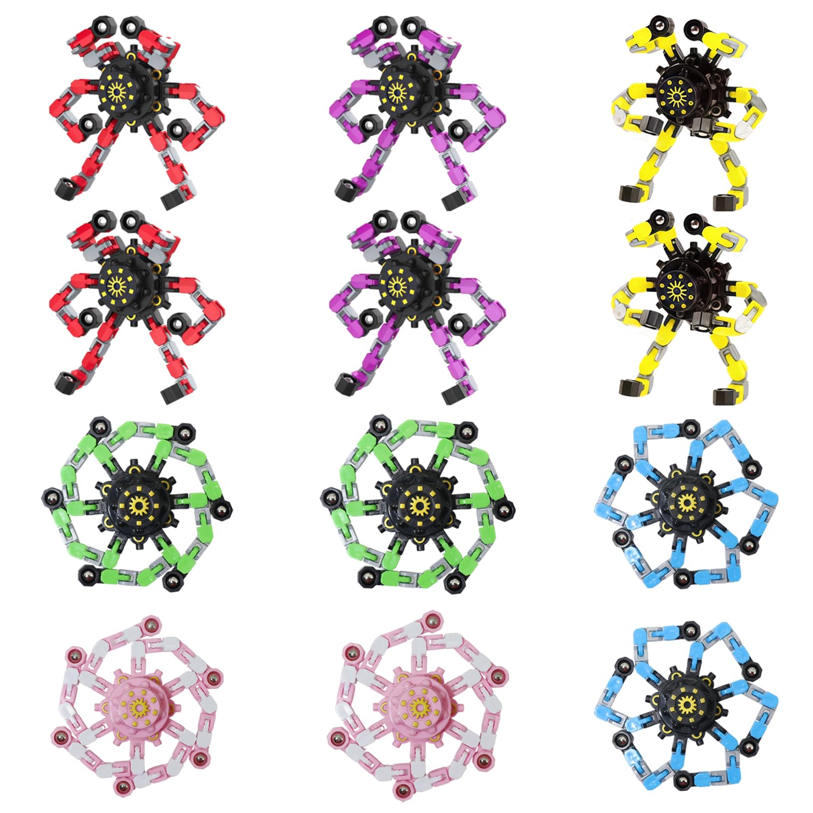 Original Ecology transformable fidget spinner with six deformation chains for focused play.