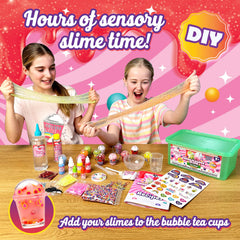 Original Stationery Bubble Tea Slime Kit portable containers and keyrings enable on-the-go fun