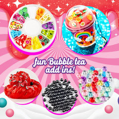 Original Stationery Bubble Tea Slime Kit unboxing experience delights young creators