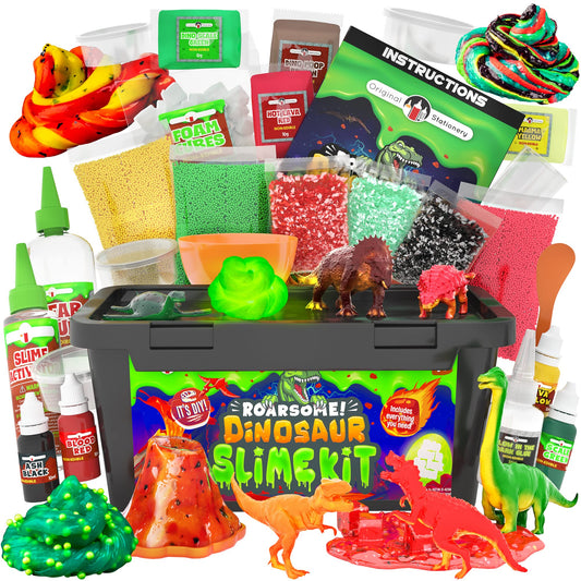 Original Stationery Dinosaur Slime Kit glow-in-the-dark slime for nighttime crafting