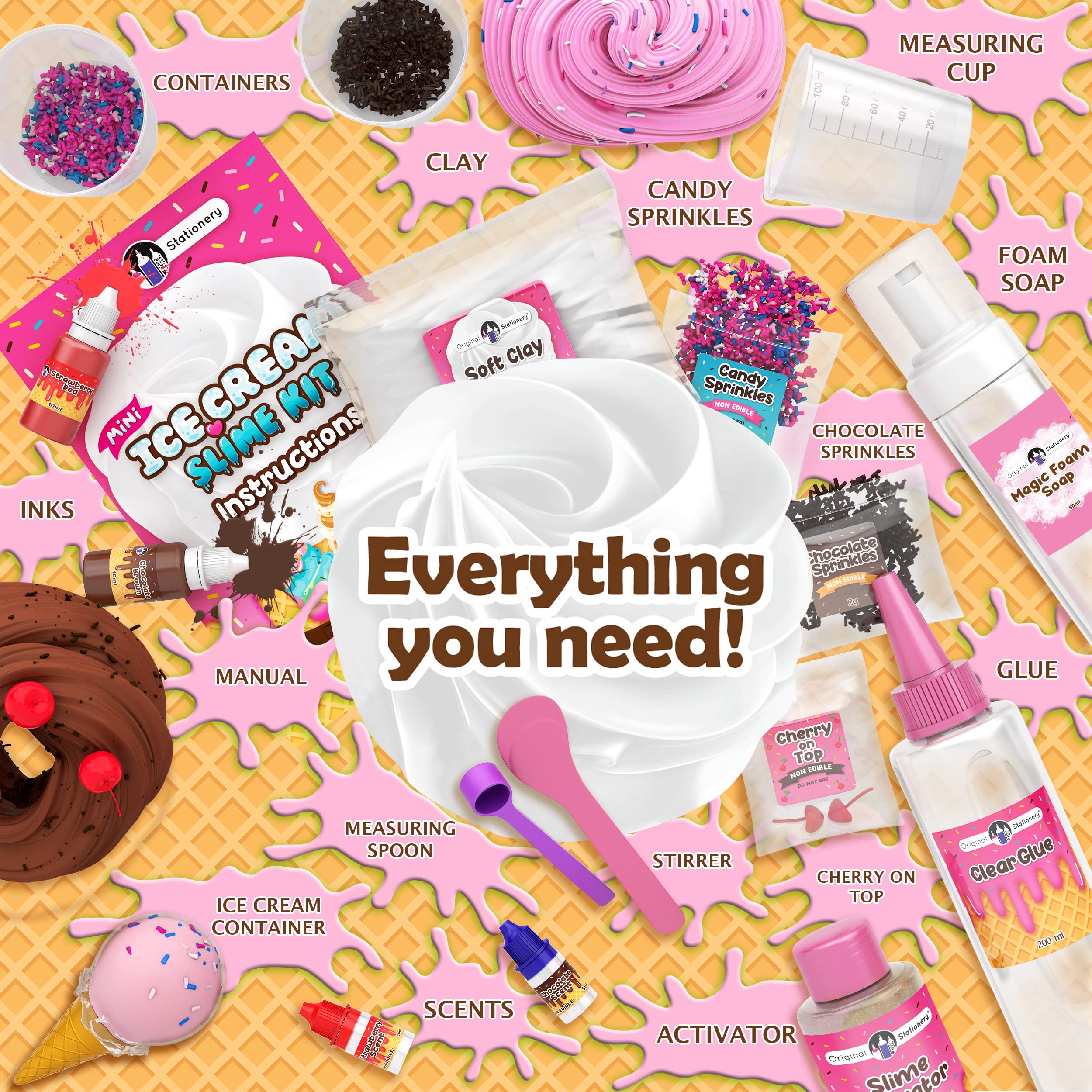 Original Stationery holiday gift slime kit for Christmas crafts
