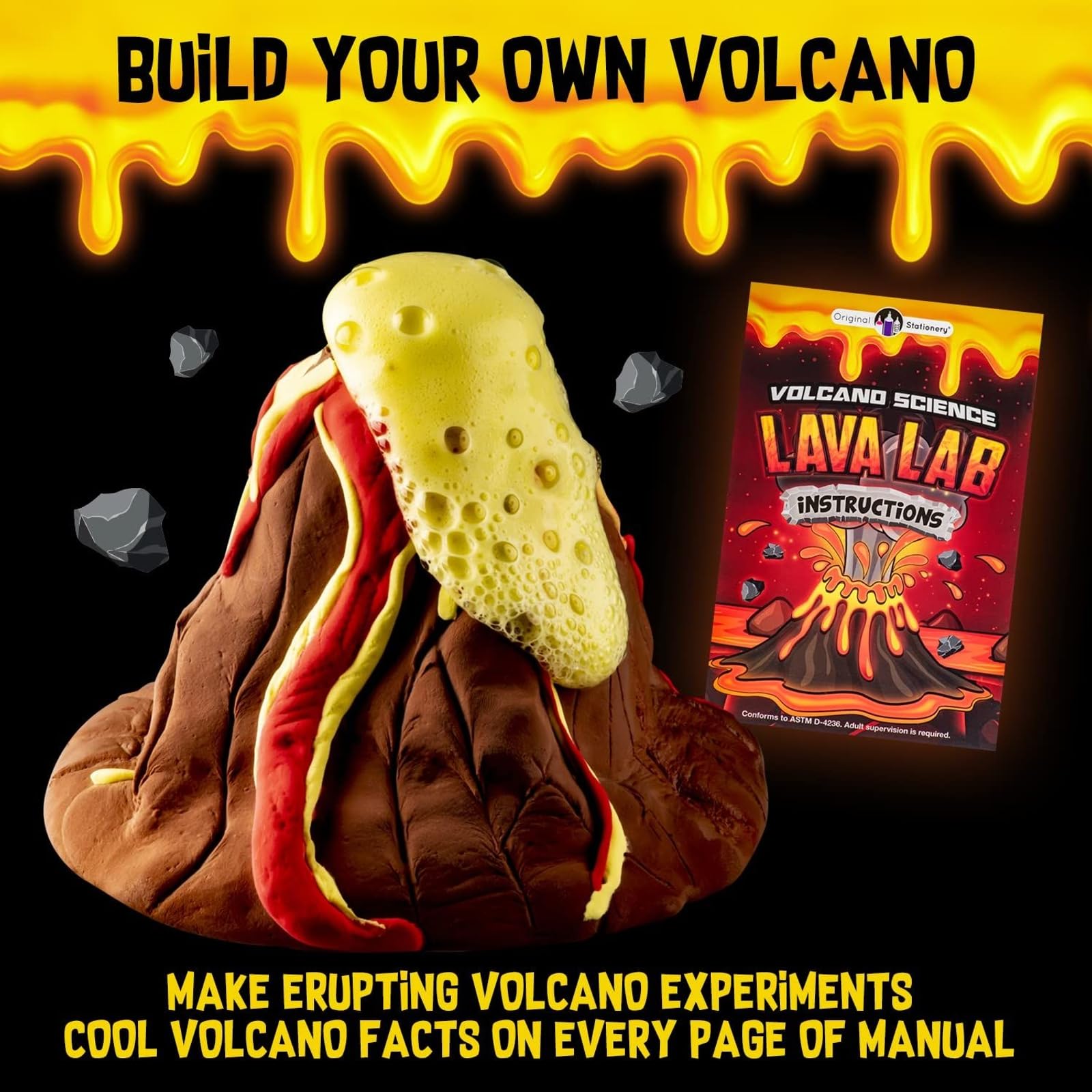 Original Stationery Lava Science Slime Kit glow-slime demonstrates glow-in-the-dark play