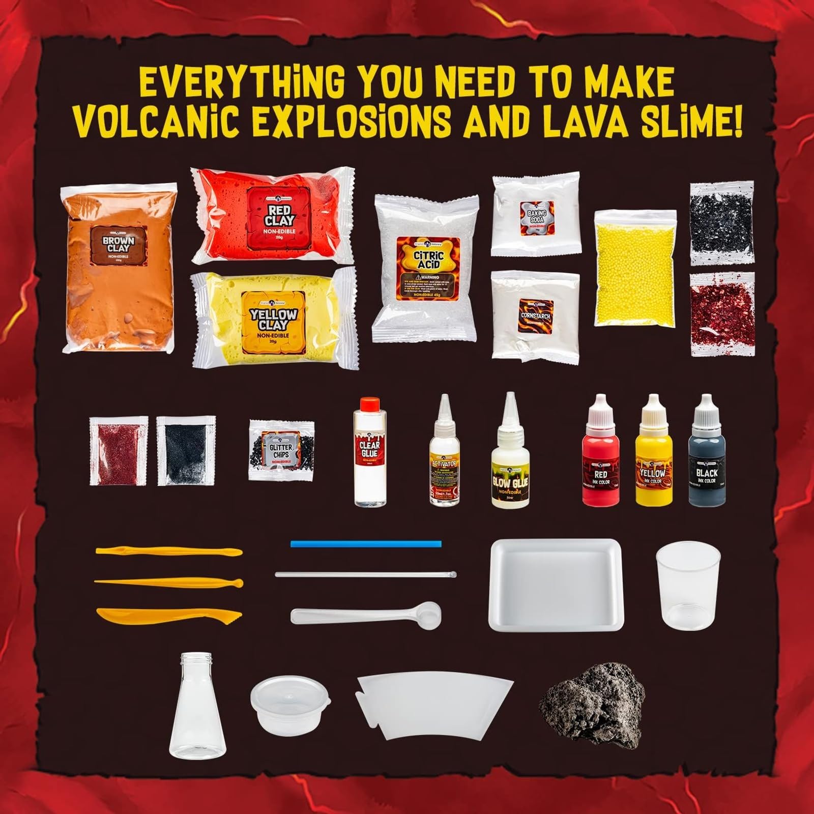 Original Stationery Lava Science Slime Kit unboxing reveals colorful materials