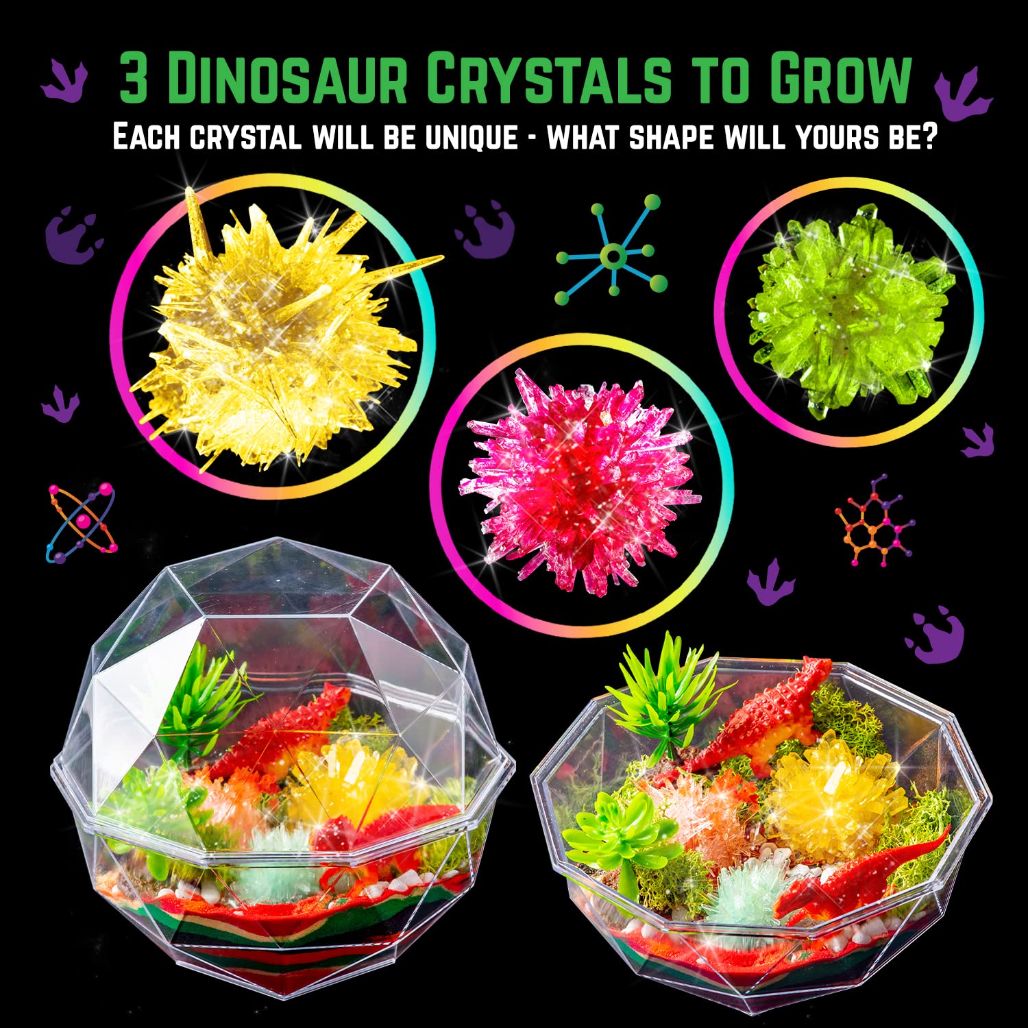 Original Stationery mini dinosaur terrarium display for classroom or bedroom decor.