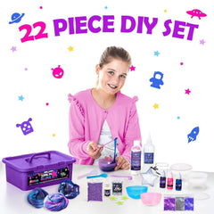 Original Stationery Mini Galaxy Slime Kit galaxy colors swirl for creative crafting