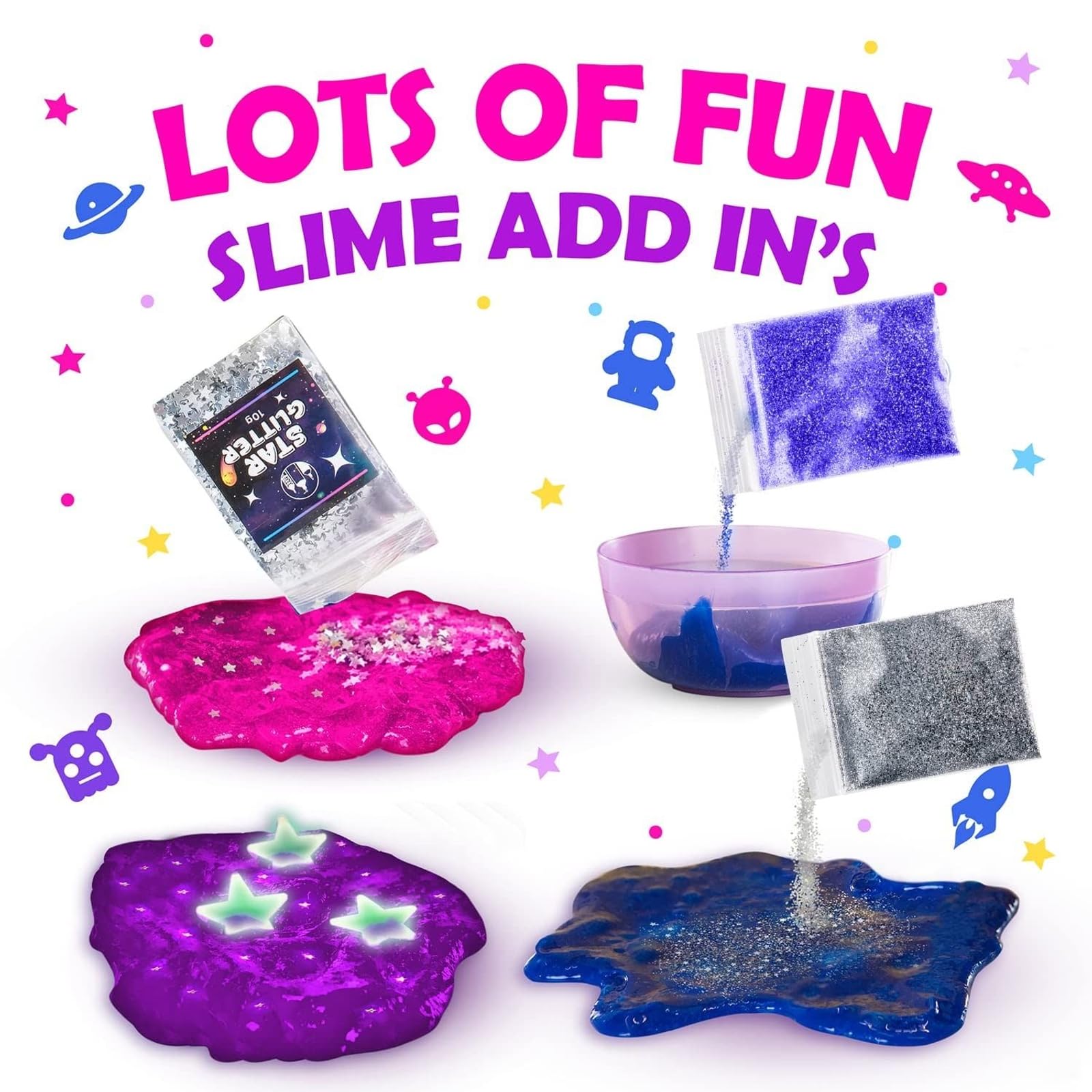 Original Stationery Mini Galaxy Slime Kit kid-friendly tools for easy slime mixing