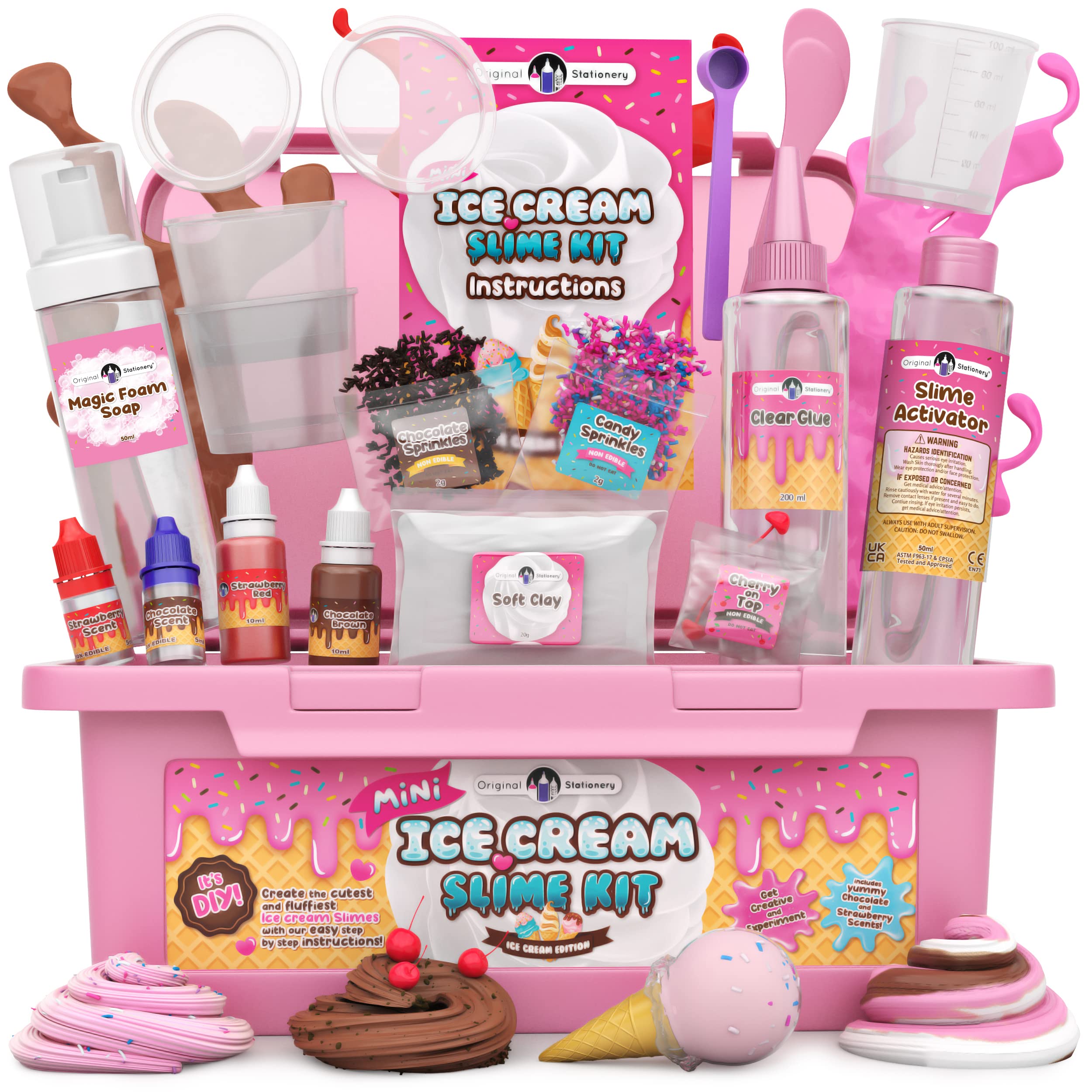 Original Stationery mini ice cream slime kit with sprinkles for imaginative play