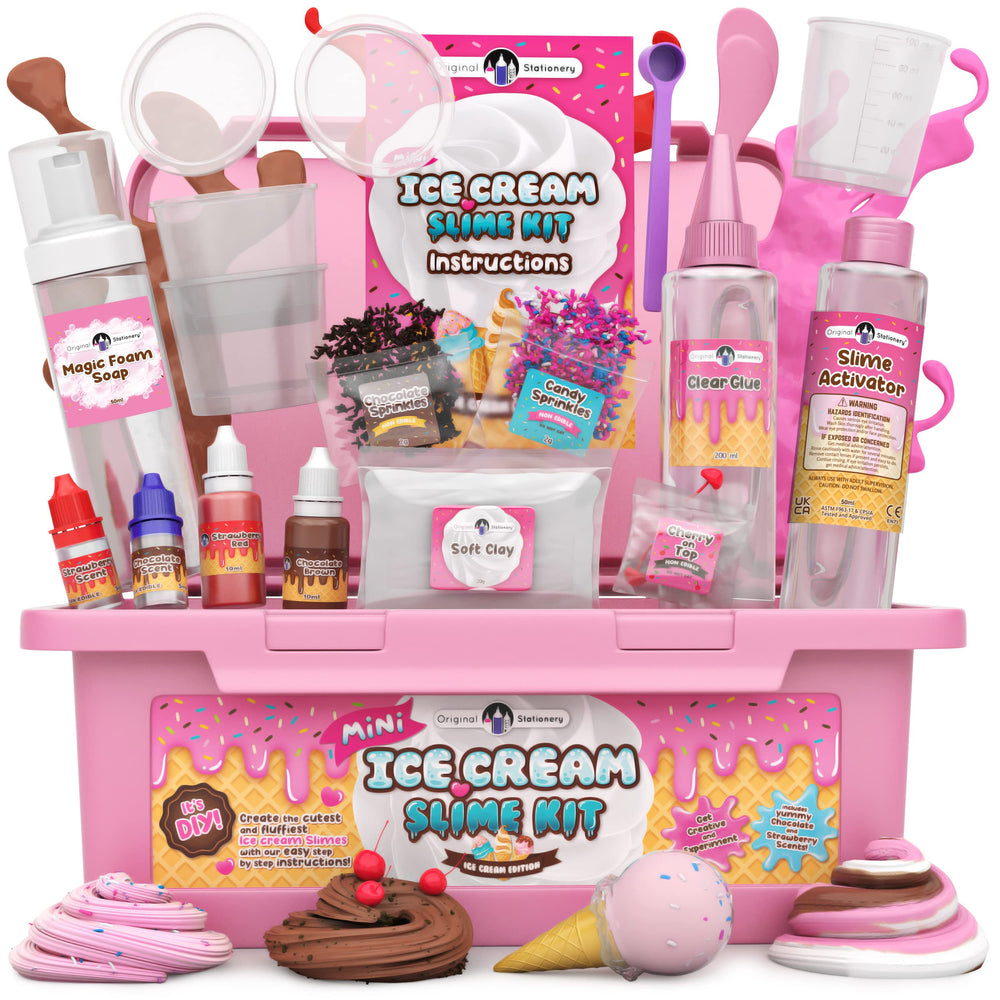 Original Stationery mini ice cream slime kit with sprinkles for imaginative play