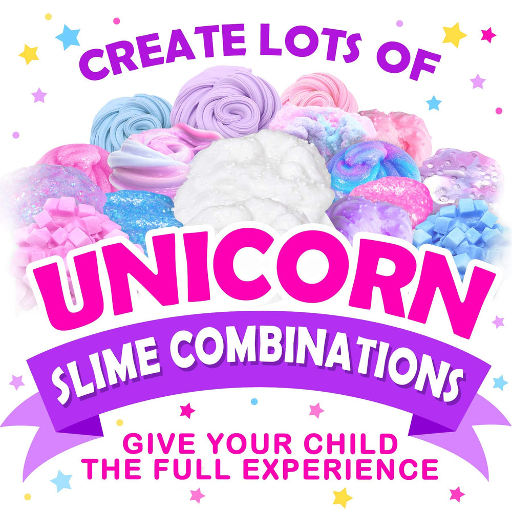 Original Stationery Mini Unicorn Slime Kit glitter accents, adds sparkle to DIY crafts.