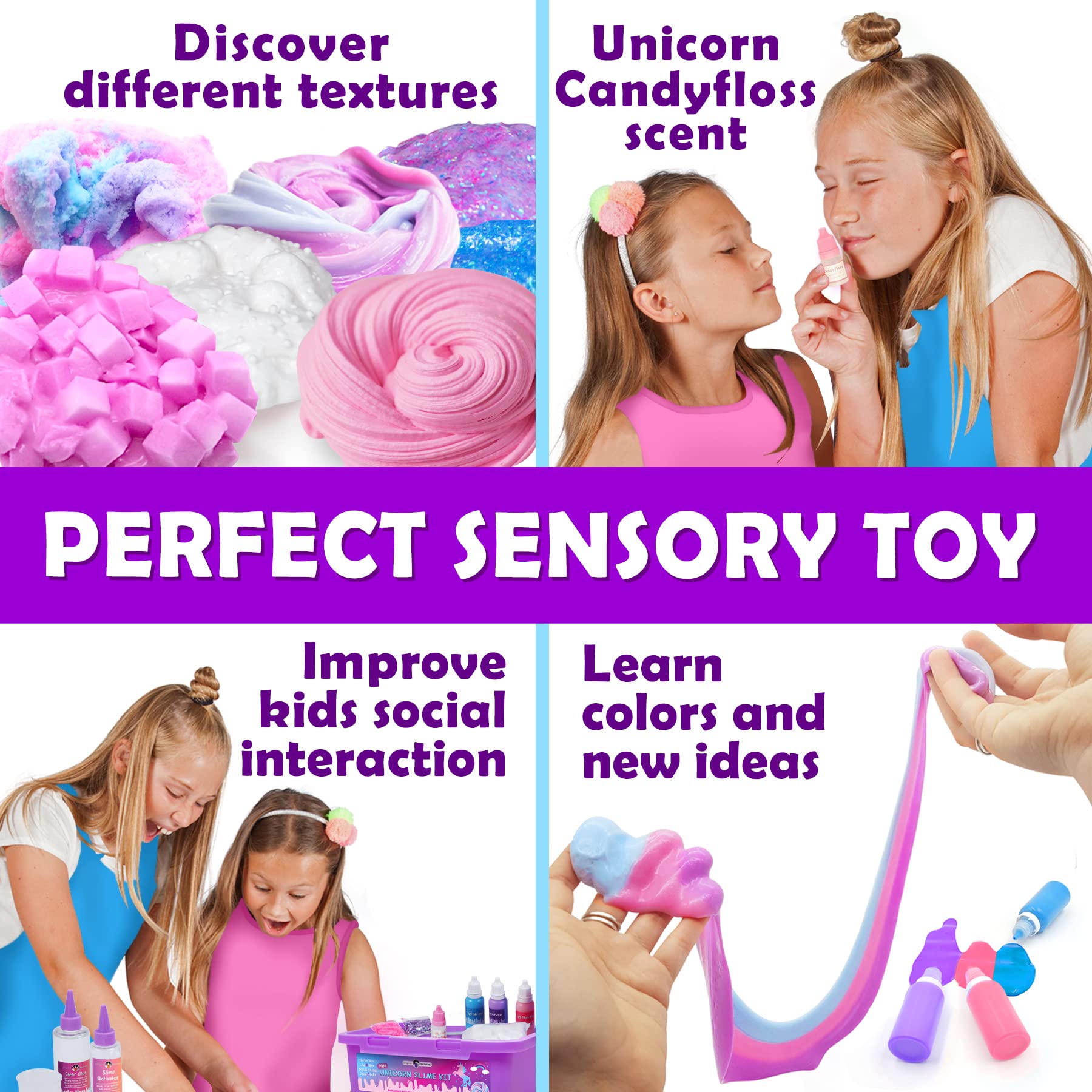 Original Stationery Mini Unicorn Slime Kit instruction sheet, supports easy, kid-friendly crafting.