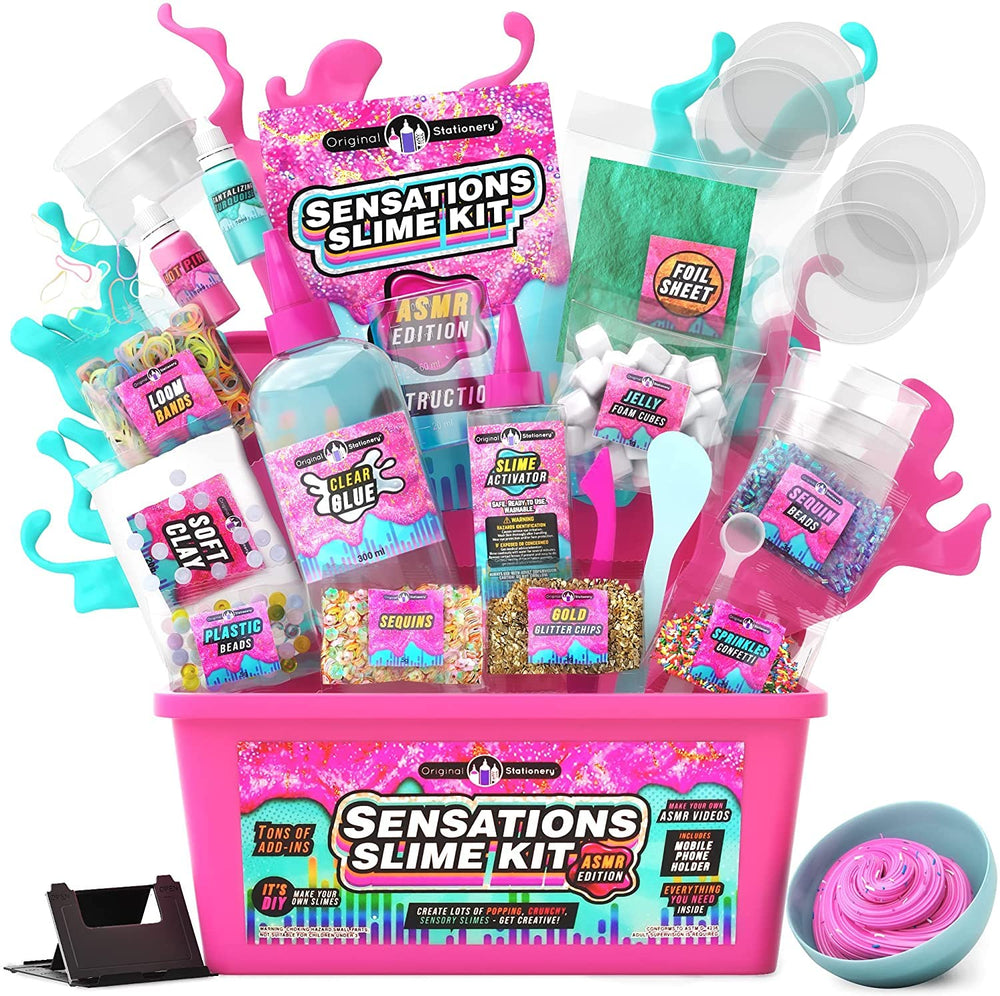 Original Stationery Sensations slime kit box with multicolor setup for creative DIY fun.
