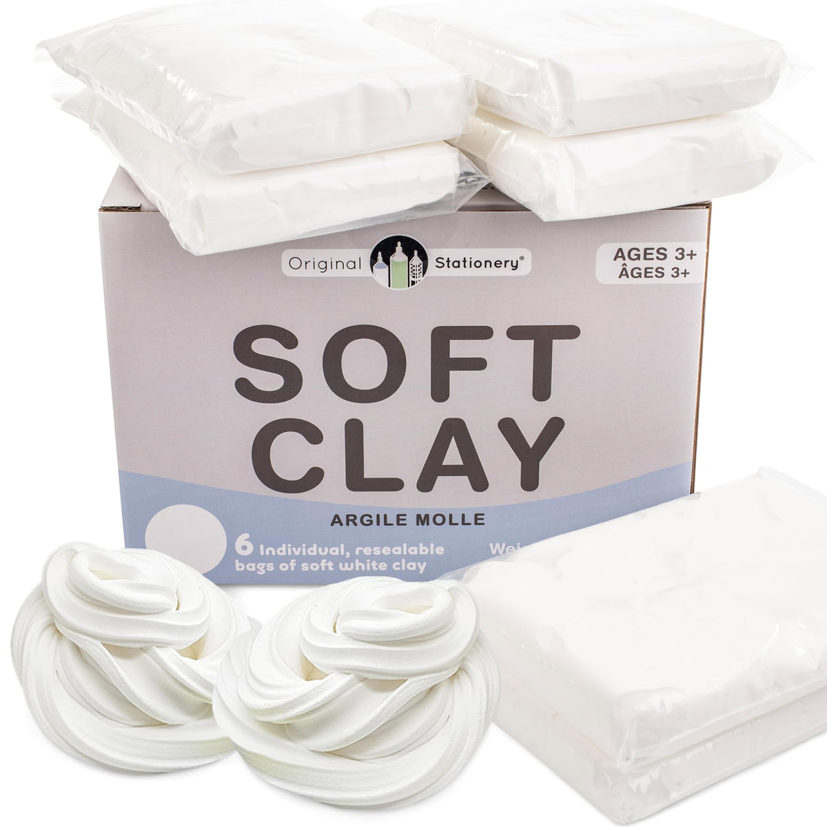 Original Stationery Soft Clay for slime making - smooth texture for easy mixing.